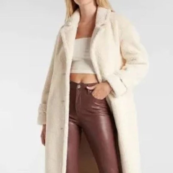 Express Cozy Long Sherpa Coat - Like New! - Picture 1 of 16